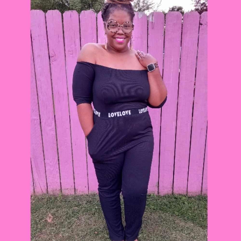 Plus Size Off Shoulders Jumpsuit